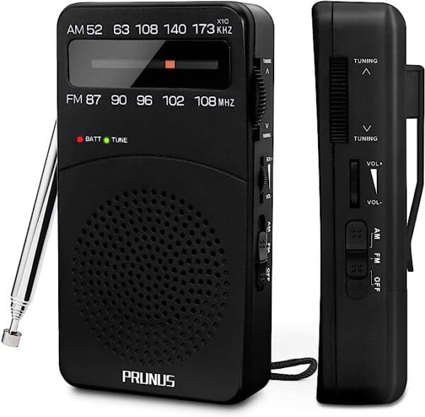 PRUNUS J-166 Portable Radio AM FM, Battery Operated Radio