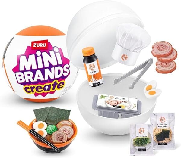 Mini Brands Create MasterChef Series 1 Capsule by ZURU- Real Miniature MasterChef Creations Collectible Toy