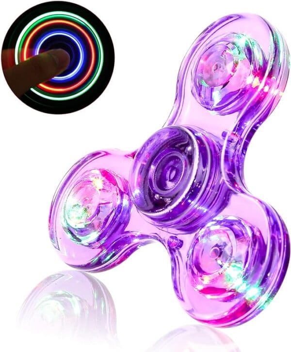 SCIONE LED Fidget Spinners, Light Up Fidget Spinners for Kids, Glow in The Dark Fidget Toys for Teens Boys Girls