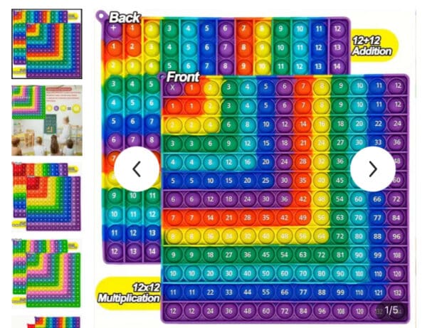 12x12 Multiplication Game Addition Math Pop Toys